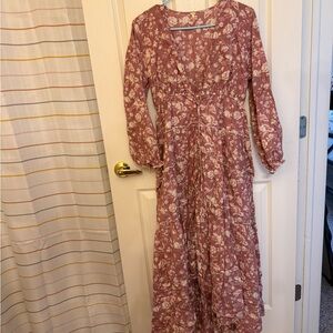 Free People Floral Mauve Maxi Dress